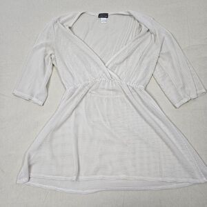 Jordan Taylor White Mesh Swimsuit Cover Up Tunic‎ Dress See through Large